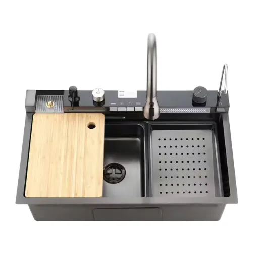 [404020002] Multifunction Smart Hand/M Sink Black - FIBO 75X45